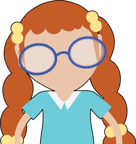 戴眼镜，穿休闲装的漂亮女孩图片下载