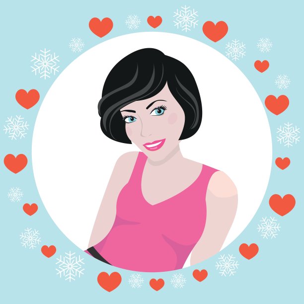 女孩在坐标系图片下载