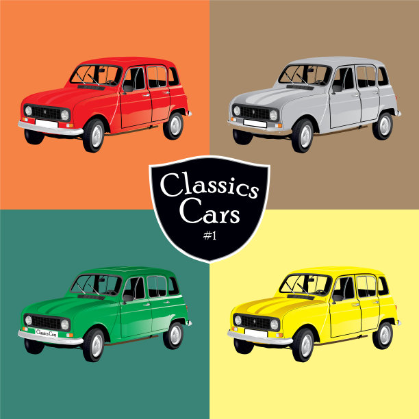 经典汽车雷诺4插图图片下载