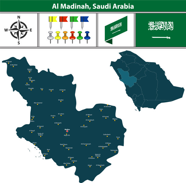 沙特阿拉伯麦地那地图图片下载