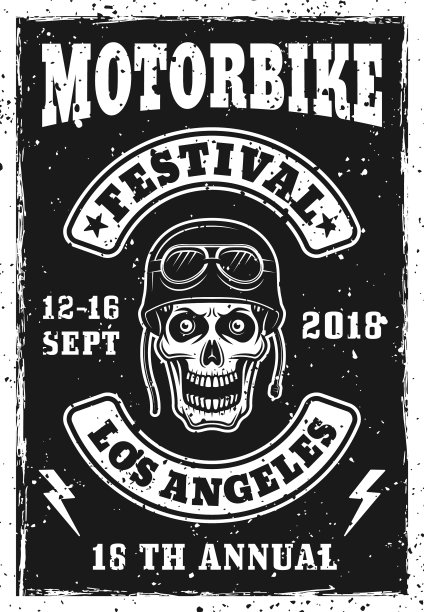摩托车节复古邀请海报图片下载