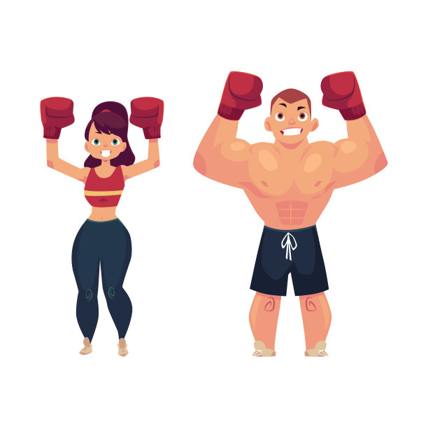 平坦肌肉发达的女运动员拳击手图片下载