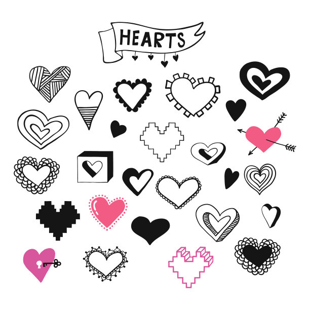 一套心形图标图片下载