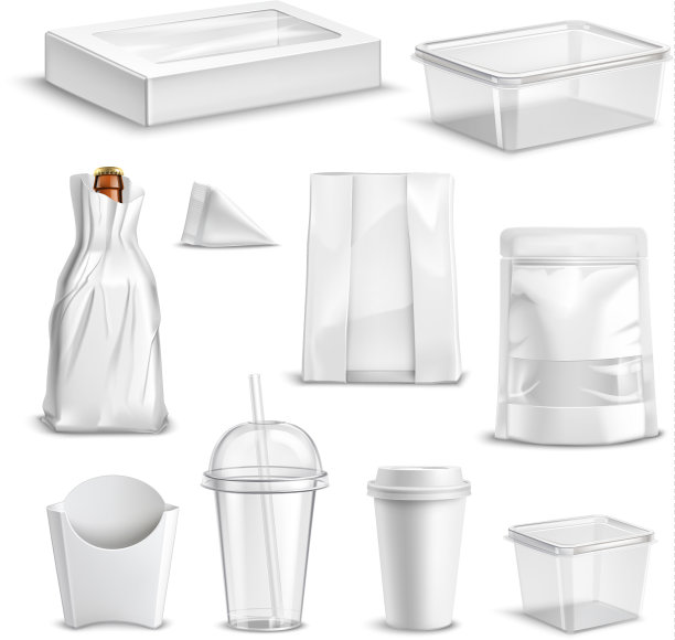 食品包装空白逼真设置图片下载