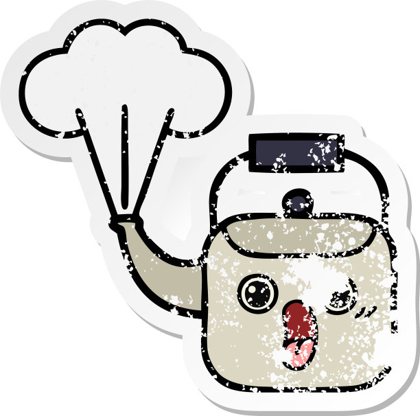 心疼贴纸的一个可爱的卡通蒸汽图片下载