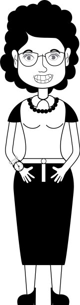 轮廓女人的发型和眼镜图片下载