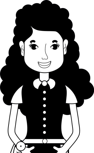 轮廓女人的发型和休闲装图片下载