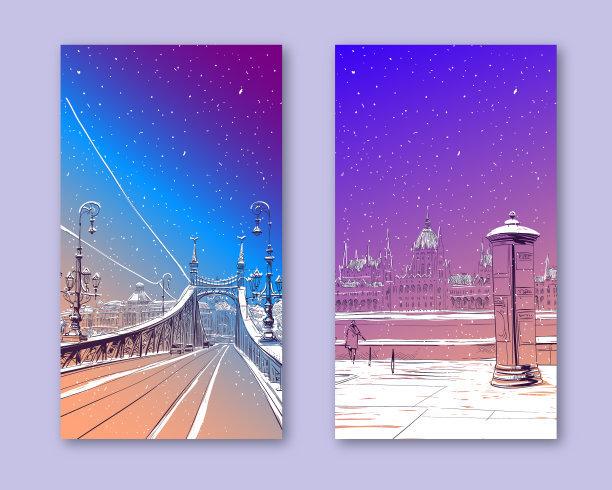 冬季城市自由之桥布达佩斯图片下载