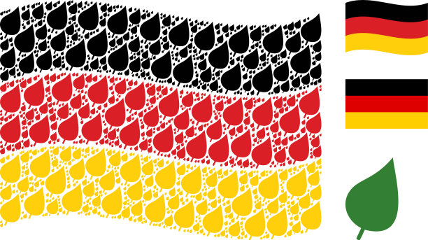 挥舞着德国国旗图案的植物叶子图标图片下载