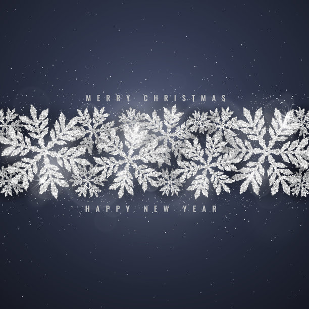 圣诞银光闪闪雪花背景图片下载