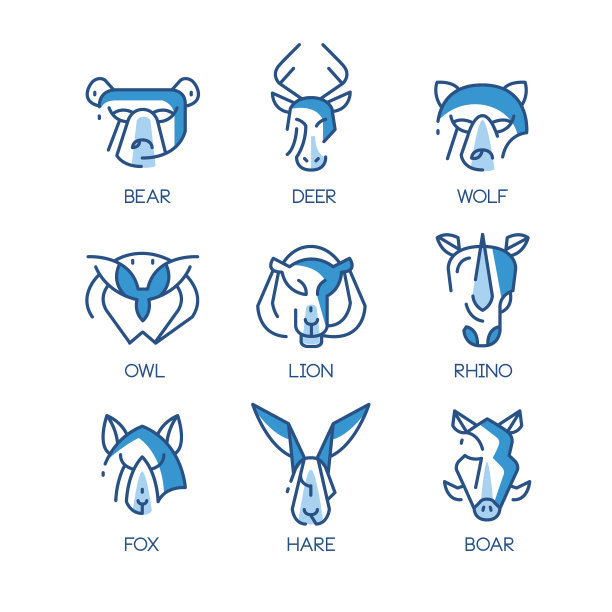 动物标志设计以熊头为标志图片下载