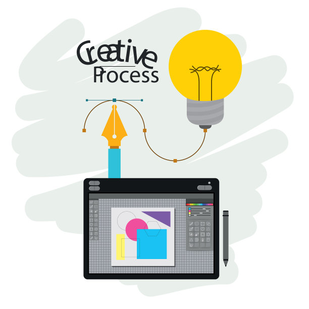 彩色的背景与设计师的图形表图片下载