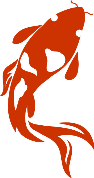 鲤鱼锦鲤白底动物鱼图案图片下载