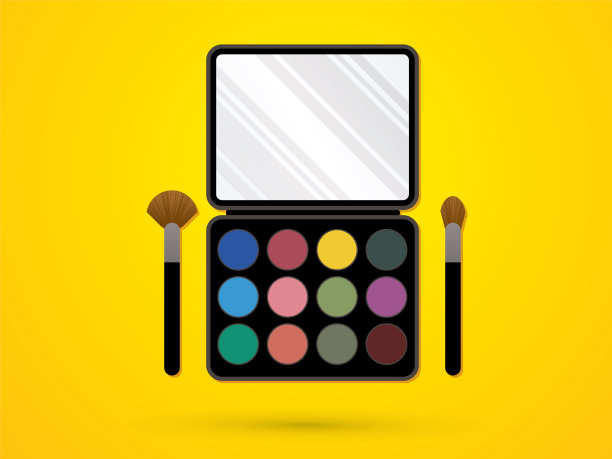 化妆彩色调色板化妆图形图片下载