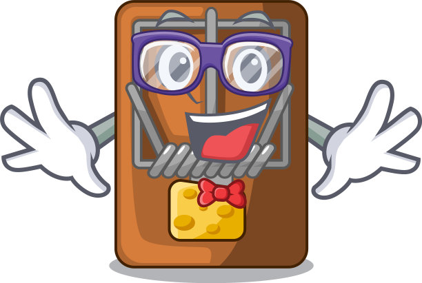 木吉祥物造型的极客捕鼠器图片下载