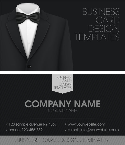 商务名片优雅的西装和带领结的燕尾服图片下载