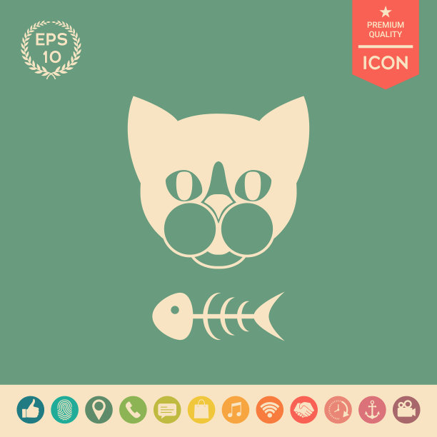 猫和鱼骨架图片下载