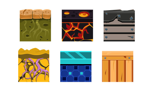 平面设置的6个无缝纹理在线图片下载
