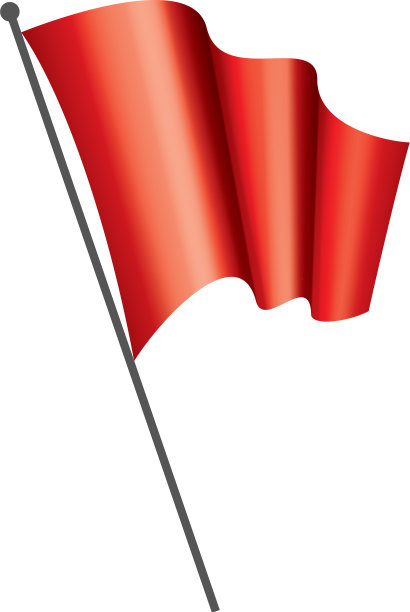 在白底上挥舞着红旗图片下载