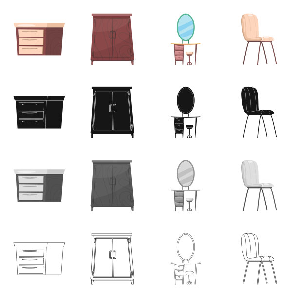 家具及公寓标志套装设计图片下载