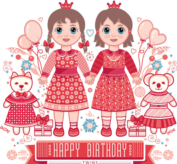 生日快乐，给女孩的贺卡图片下载