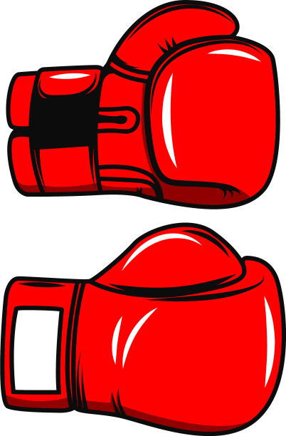 拳击手套隔离在白色背景设计图片下载