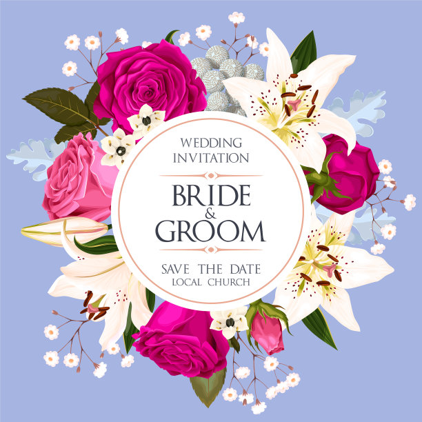 复古的婚礼邀请图片下载