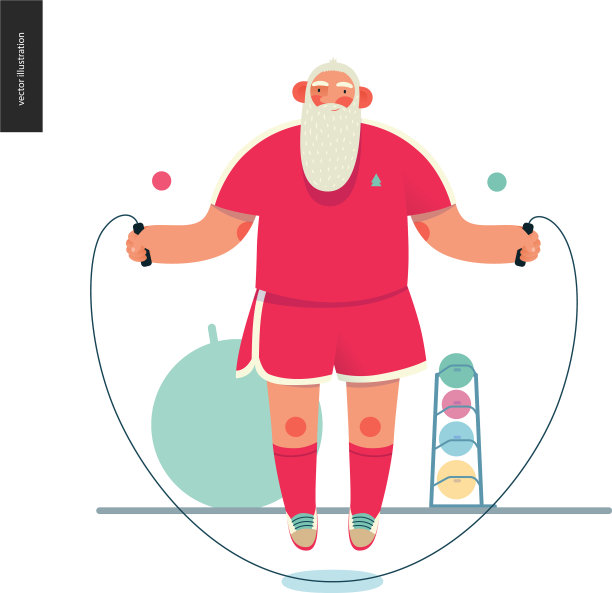 运动圣诞老人跳绳图片下载