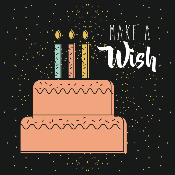 做一个愿望，粉红色的蛋糕，蜡烛在黑暗中燃烧图片下载