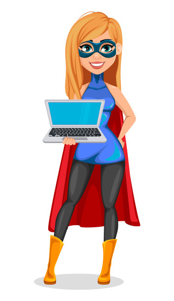 穿着超级英雄服装的成功女性图片下载