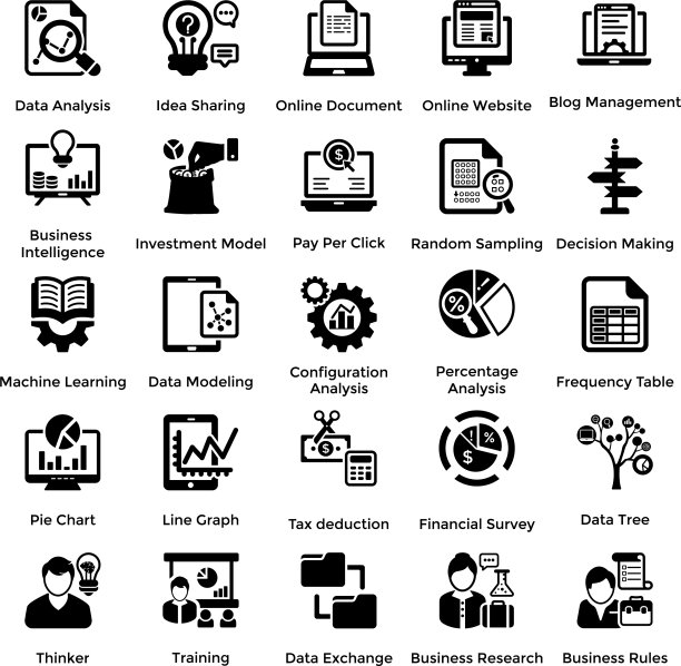 业务和管理符号图标的集合图片下载