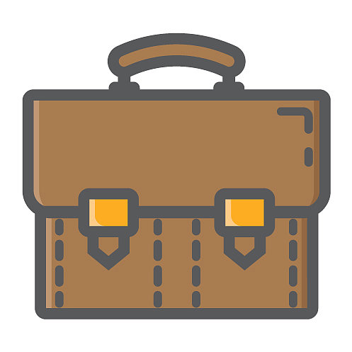 公文包彩色线图标业务组合图片下载