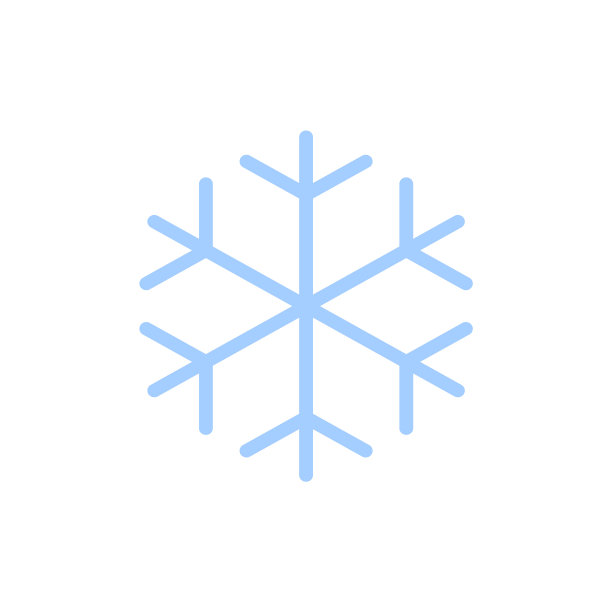 蓝色剪影雪花图标图片下载