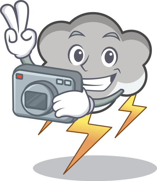 摄影师雷云卡通人物图片下载