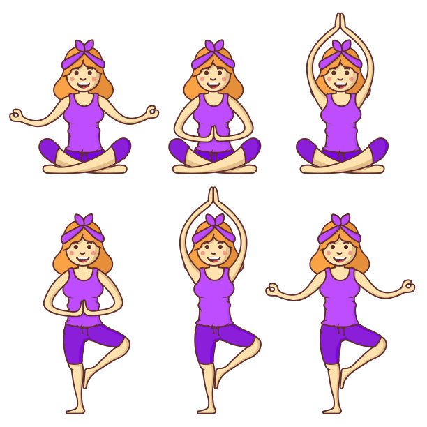 设定美丽的卡通女人图片下载