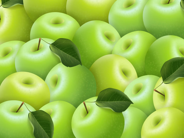水果背景为商业绿色成熟的苹果图片下载
