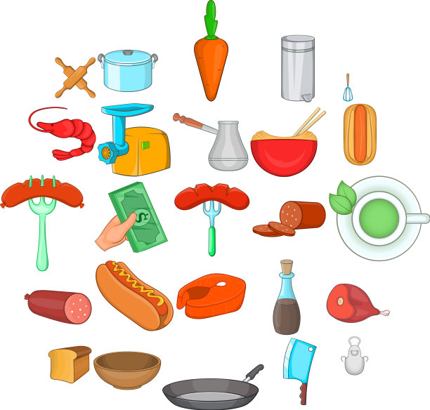 饮料图标设置卡通风格图片下载