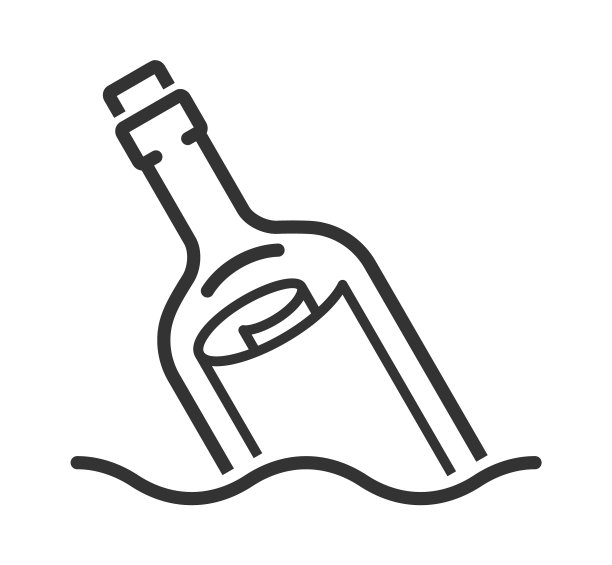 漂流瓶线性风格图标图片下载