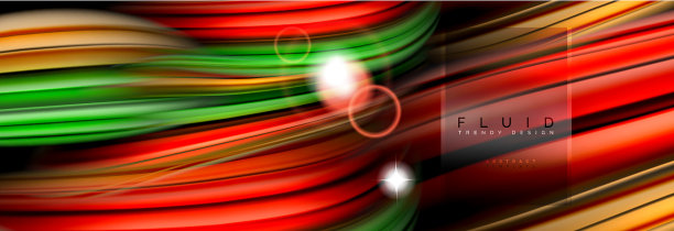 混合颜色波在黑色液体流动形状图片下载