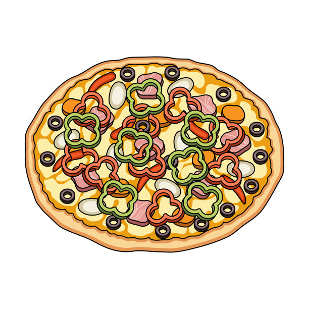 有肉、奶酪和其他馅料的披萨图片下载