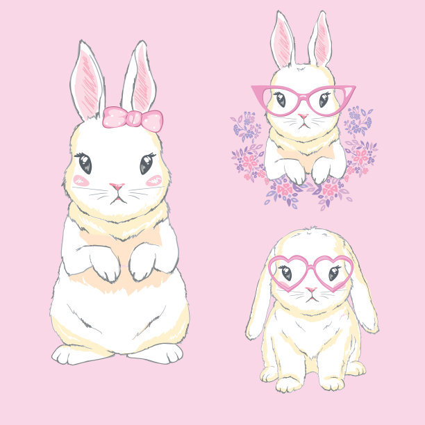 可爱的兔子女孩与皇冠梦想大公主图片下载