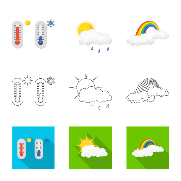 设计的天气和气候图标集图片下载