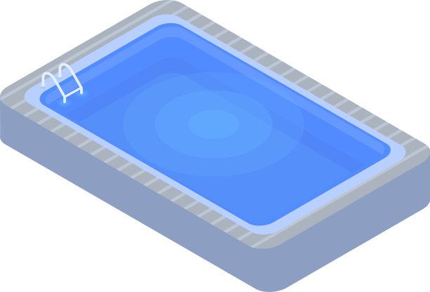家游泳池图标等距风格图片下载