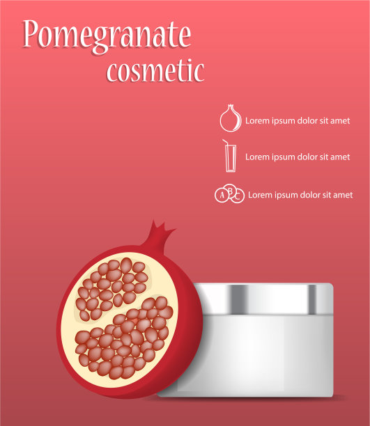 石榴彩妆概念背景逼真图片下载