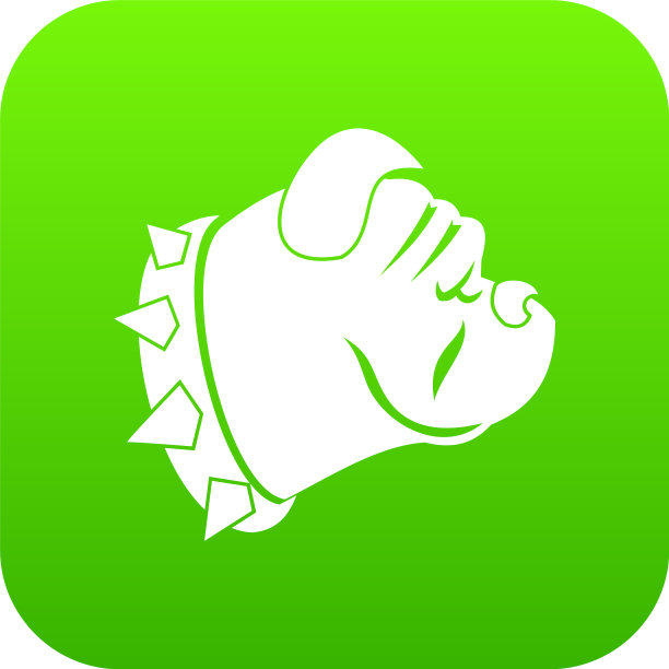 牛头狗狗图标数字绿色图片下载