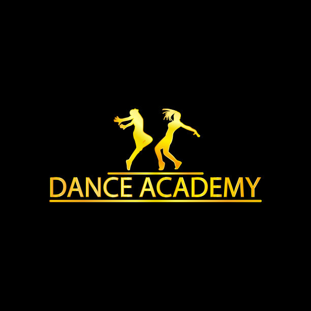 奢华的金色舞蹈学院标志图片下载