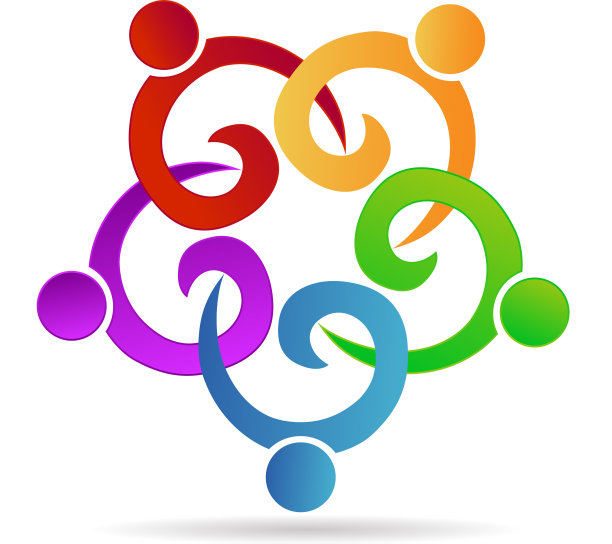 团队合作的人们在商务会议上手拉手图片下载