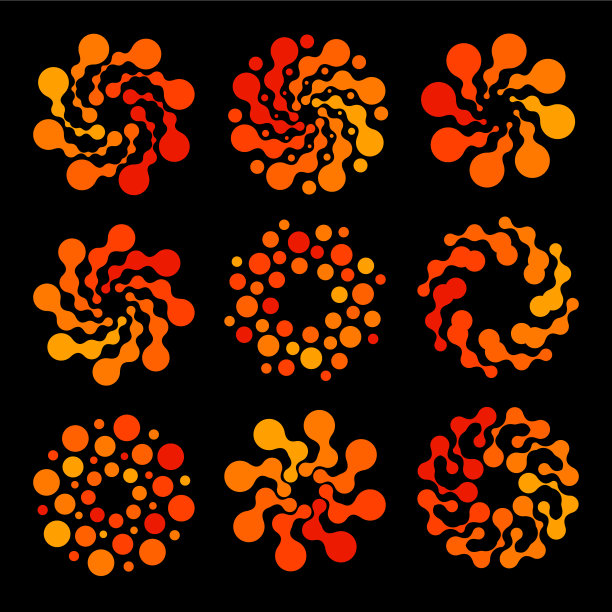 抽象圆形橙色漩涡图片下载