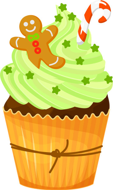 圣诞和新年蛋糕配姜饼图片下载
