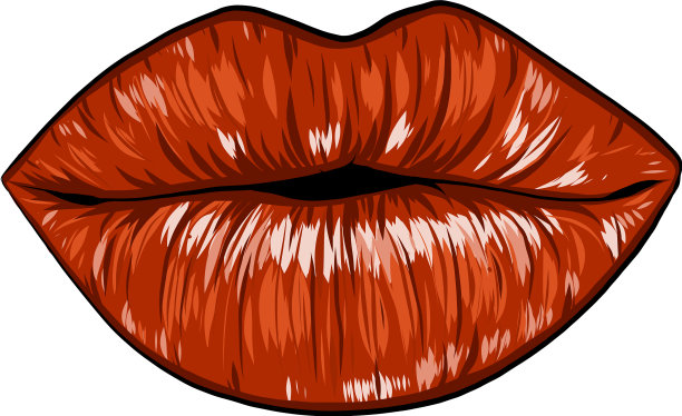 性感女人卡通嘴与红色的嘴唇图片下载